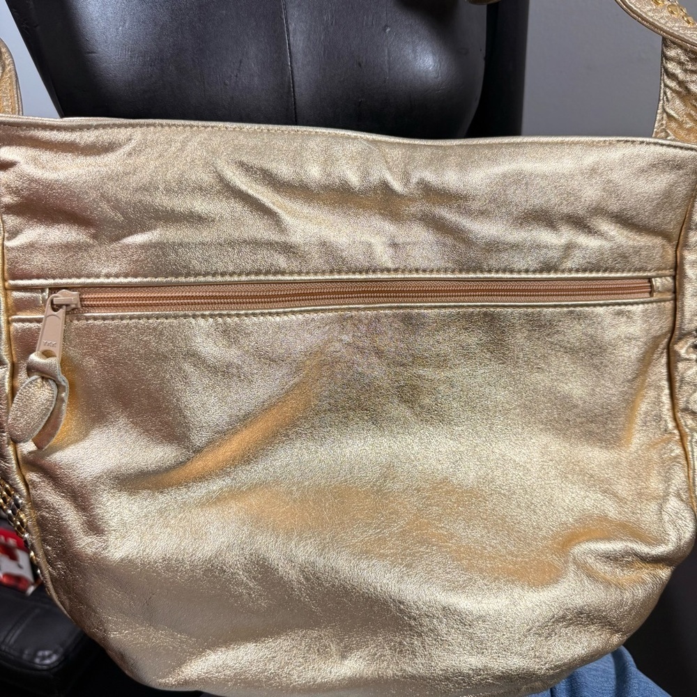 Gold Studded Leather Shoulder Bag - Picture 8 of 15